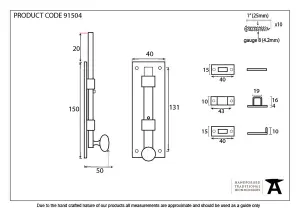 From The Anvil External Beeswax 6 Inch Universal Bolt