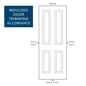 Geom 4 panel Shaker White Internal Door, (H)2040mm (W)826mm (T)40mm