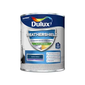 Dulux Weathershield Oxford blue Satinwood Exterior Metal & wood paint, 750ml