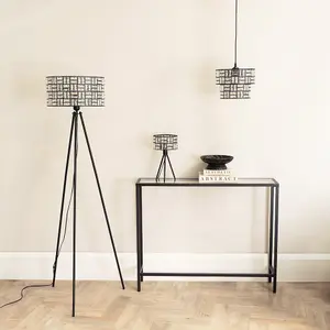 ValueLights Elise Pair Acrylic Jewel Two Tier Shade Black Tripod Table Lamps and LED Bulbs