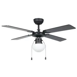 FORTALEZA Ceiling Fan with Light Kit Black