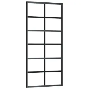 Berkfield Sliding Door with Hardware Set ESG Glass&Aluminium 90x205 cm