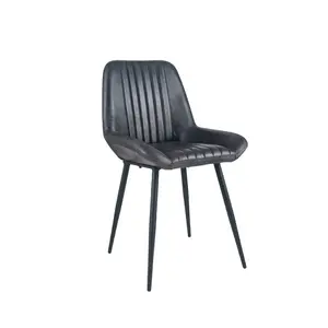 Mariners Genuine Leather Upholstered Dining Chair Ash Black