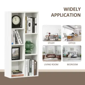 HOMCOM Bookcase Modern Bookshelf Cabinet for Home Office White