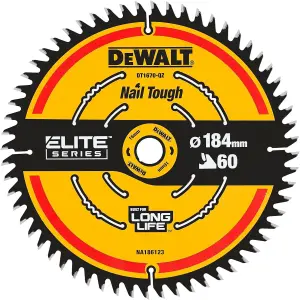 Dewalt DT1670 ELITE EXTREME Cordless Mitre Saw Blade DCS365 184mm 60 Tooth Fine