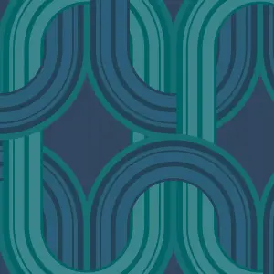 Envy In the Loop Electric Blue Geometric Wallpaper