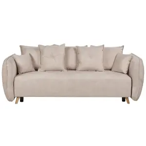 Sofa Bed VALLANES Cream Velvet