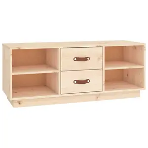 Berkfield TV Cabinet 100x34x40 cm Solid Wood Pine