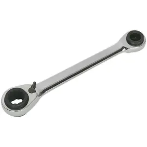 4-in-1 Reversible Ratchet Ring Spanner with Slim Handle - Metric Wrench Tool