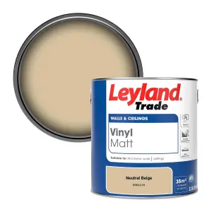 Leyland Trade Vinyl Matt Walls & Ceilings Emulsion Paint Neutral Beige (PPG12-31) 2.5L