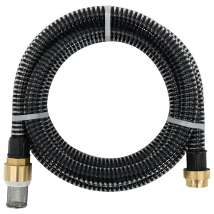 Berkfield Suction Hose with Brass Connectors 10 m 25 mm Black