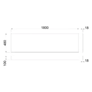 SunDaze Bath Panel Bathroom Moisture Resistant Wood MDF Front Bath Panels Gloss Grey 1800mm