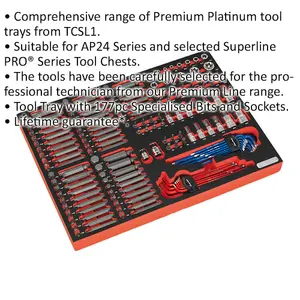 177-Piece Premium Bit and Socket Set with Secure Tool Tray for Professionals