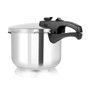 Tower T80244 Pressure Cooker with Steamer Basket, Stainless Steel, 6 Litre , Silver 6 L