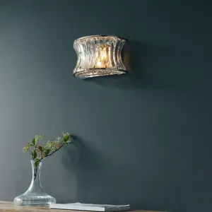 Luminosa Vittoria Wall Lamp Bright Nickel Plate, Crystal And Clear Glass