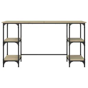 Berkfield Desk Sonoma Oak 140x50x75 cm Metal and Engineered Wood