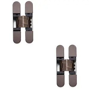 2 PACK - 3D Adjustable Concealed Cabinet Hinge - 180 Degree Opening Wardrobe MATT BRONZE