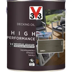 V33 High performance Grey UV resistant Decking Wood oil, 2.5L