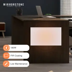 Mirrorstone 180W Classic Infrared Heating Panel With White Frame