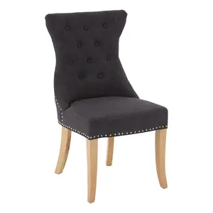 Interiors by Premier Regents Park Grey Linen Dining Chair