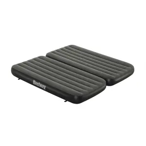 3-in-1 Inflatable Airbed Black and Grey 188x99x25 cm