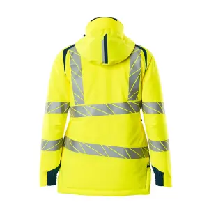 Mascot Accelerate Safe Winter Jacket for Ladies with CLIMascot (Hi-Vis Yellow/Dark Petroleum)  (XX Large)