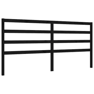 Berkfield Bed Frame with Headboard Black 200x200 cm Solid Wood