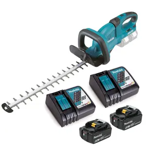 Makita DUH551 Twin LXT 18v / 36v Li Ion Hedge Trimmer 2 x 6.0ah 2 x Chargers