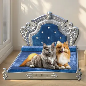 Eckard Velvet Pet Bed Blue /  58cm H x 82cm W x 101cm D