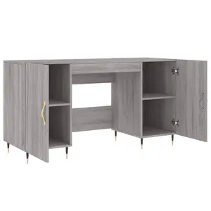 Berkfield Desk Grey Sonoma 140x50x75 cm Engineered Wood