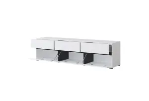 Kross 41 TV Cabinet in White - W1800mm H480mm D400mm Contemporary Minimalist