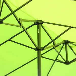 Outsunny Sun Umbrella Canopy Double-sided Crank Shade Shelter 4.6M Green