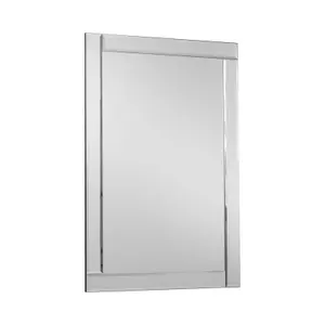 Aripa Clear Rectangular Art Deco Frameless Mirror (H)76cm (W)50cm