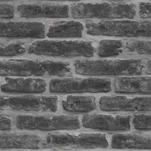 Superfresco Easy Industry Brick Effect Black/Grey Wallpaper