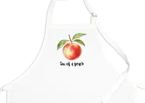 Purely Home Food Pun Novelty Kitchen Apron - Cooking & Baking Gift - Son of a Peach