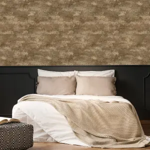 Boutique Urban Plaster Bronze Textured Plain Wallpaper