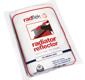 Radflek Radiator Reflector Panels - 5 Sheets, Foil - Energy & Heat saving. Cut to size