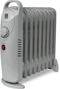 KNIGHT 9 Fins 1000W Oil-Filled Radiator Heater White Colour with Thermostat, Overheat Protection, Power Switch, for indoor use