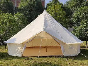 Latourreg Luxury Cotton Canvas Bell Tent for Family Camping Outdoor Glamping Retreat Yurt Diameter 4M Available