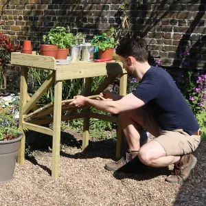 Zest Wooden Potting Bench Garden Work Table Multi Purpose Table