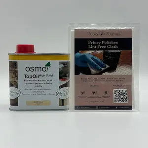 Osmo Top Oil Clear Matt 500ml (3058) & Free Priory Polishes Lint Free Cloth