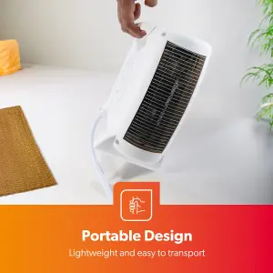 Geepas Portable Electric Fan Heater Upright 2 Heat Setting Cool Option