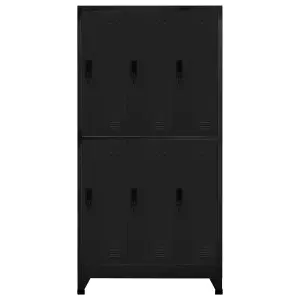 Berkfield Locker Cabinet Black 90x45x180 cm Steel