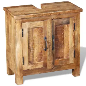 Berkfield Bathroom Vanity Cabinet with Mirror Solid Mango Wood