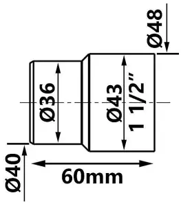 40mm to 1 1/2 Inch BSP Adaptor European-UK Conversion PVC Pipe Fitting Adaptor