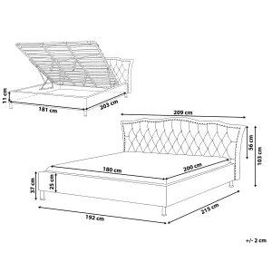 Faux Leather EU Super King Size Ottoman Bed White METZ