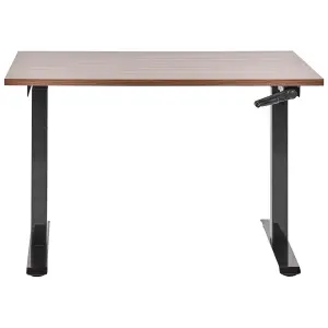 Adjustable Desk Manual Dark Wood DESTINES