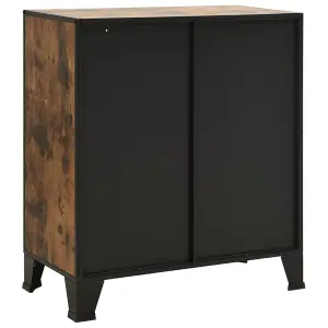 Berkfield Storage Cabinet Rustic Brown 72x36x82 cm Metal and MDF