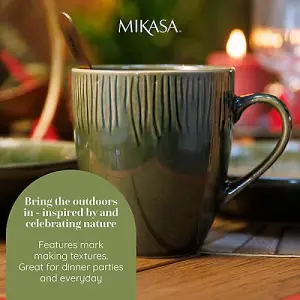 Mikasa Jardin Green Set of 4 420ml Mugs