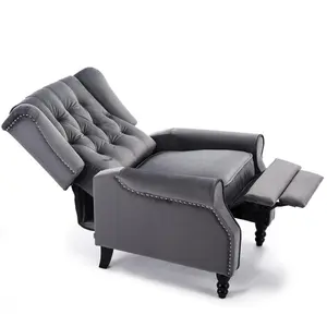 Althorpe Wing Back Fireside Recliner Velvet Occasional Armchair Sofa Chair (Grey, Velvet)